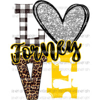 Forney yellow no mascot and silver heart love polka dot Sublimation transfers Heat Transfer