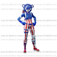 Fortnite bear Sublimation transfers usa 4th of july america Heat Transfer