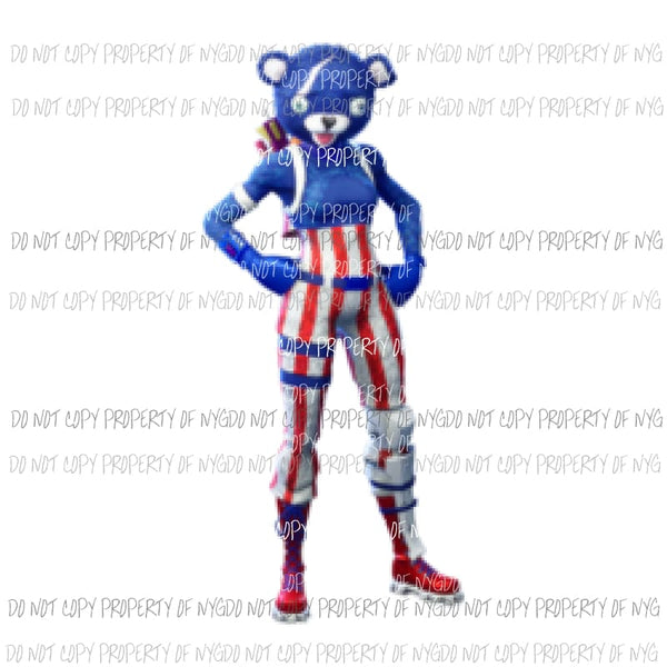 Fortnite bear Sublimation transfers usa 4th of july america Heat Transfer