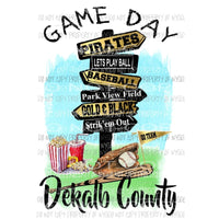 Game Day BASEBALL Dekalb County Sublimation transfers Heat Transfer