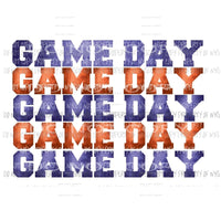 Game Day Blue and orange Sublimation transfers Heat Transfer