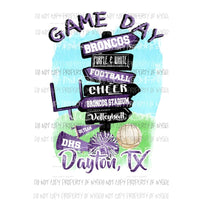 Game Day Dayton Texas cheer volleyball Custom must purchase 10 the first time Sublimation transfers Heat Transfer