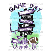 Game Day Dayton Texas Custom must purchase 10 the first time Sublimation transfers Heat Transfer