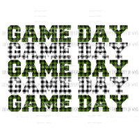 Game Day green and black plaid Sublimation transfers Heat Transfer