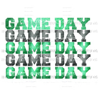 Game Day Green and black Sublimation transfers Heat Transfer