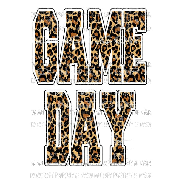 Game Day Leopard Sublimation transfers Heat Transfer