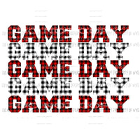 Game Day RED and black plaid Sublimation transfers Heat Transfer