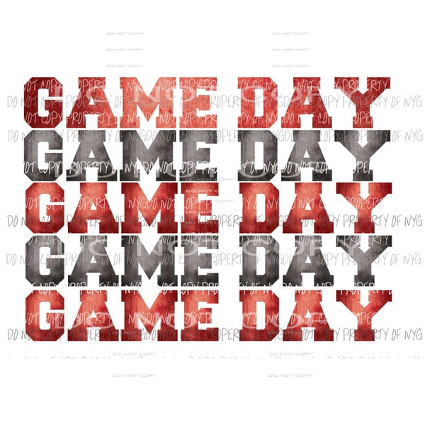 Game Day Red and black Sublimation transfers Heat Transfer