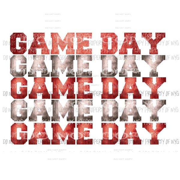 Game Day Red and grey Sublimation transfers Heat Transfer