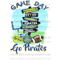 Game Day Sign custom Pirates Sublimation transfers Heat Transfer