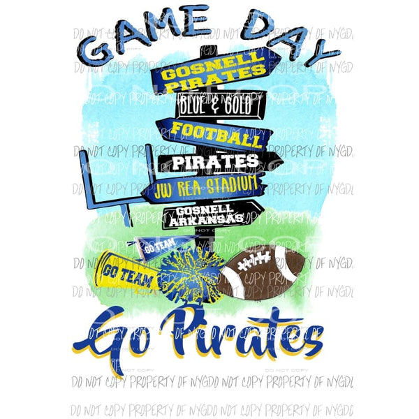 Game Day Sign custom Pirates Sublimation transfers Heat Transfer