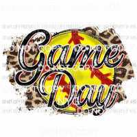 Game Day Softball leopard splash Sublimation transfers Heat Transfer