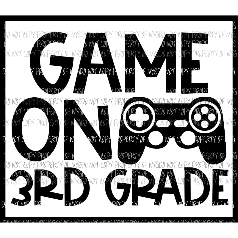 Game On 3rd Grade controller Sublimation transfers – martodesigns