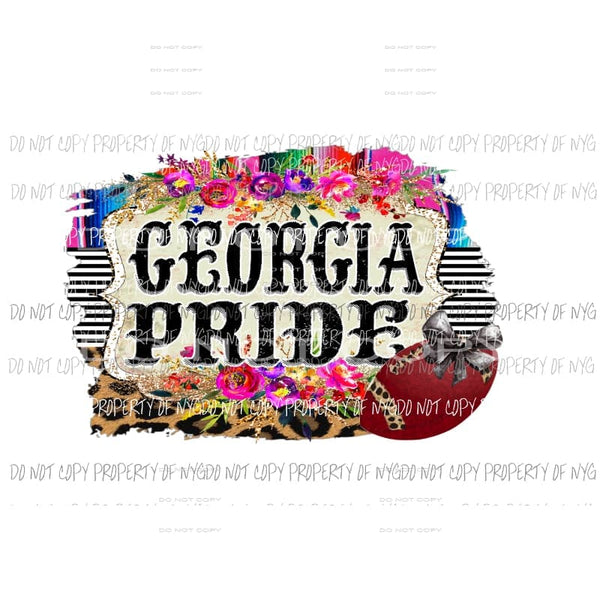 Georgia Pride Football serape leopard Sublimation transfers Heat Transfer