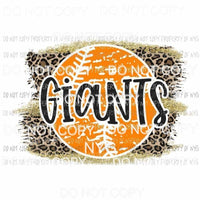 Giants baseball leopard Sublimation transfers Heat Transfer