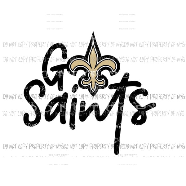 Go Saints New Orleans football Sublimation transfers Heat Transfer