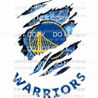 Golden State Warriors ripped design Sublimation transfers Heat Transfer