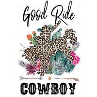 Good Ride Cowboy Horse Leopard Rode Cactus Flowers #604 