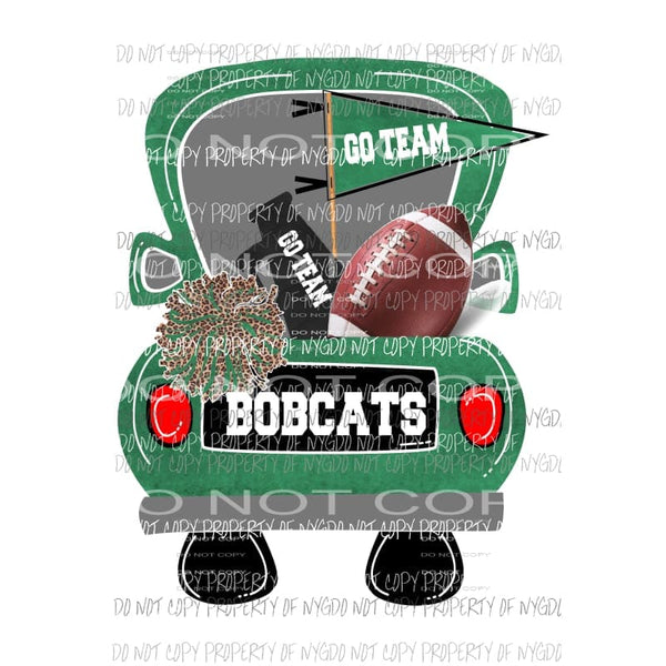 Green Football Truck Bobcats Sublimation transfers Heat Transfer