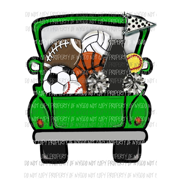 Green Truck Sports school Sublimation transfers Heat Transfer