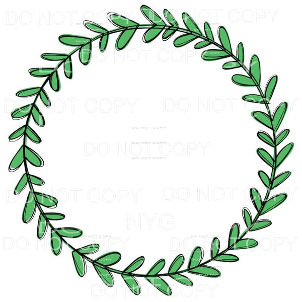 Green Wreath Sublimation transfers - Heat Transfer