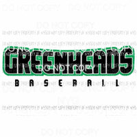 Greenheads baseball 2 Sublimation transfers Heat Transfer