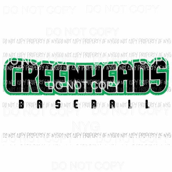 Greenheads baseball 2 Sublimation transfers Heat Transfer