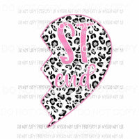 Grey Pink Leopard Best Friend right Sublimation transfers Heat Transfer