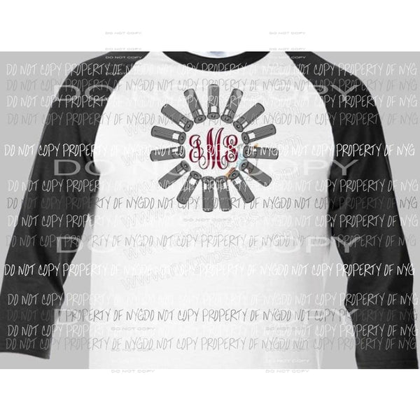 Grey shotgun shells monogram blank sublimation transfer Heat Transfer