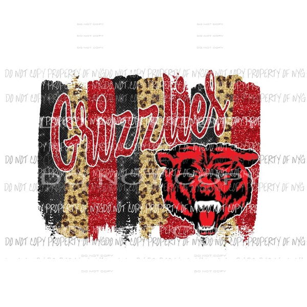 Grizzlies Paint Palette Sublimation transfers Heat Transfer