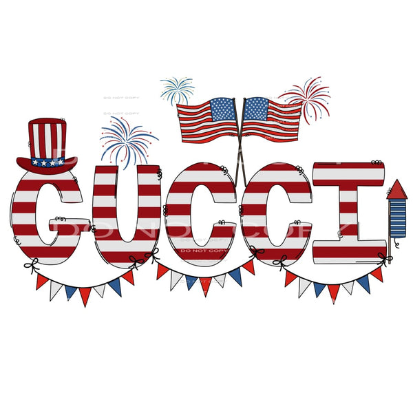 Gucci inspired stripe 4th of july # 12118 Sublimation 