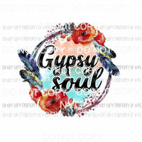 Gypsy Soul #2 circle flowers feathers Sublimation transfers Heat Transfer