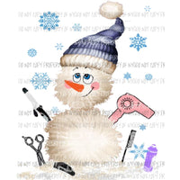 Hairdresser Snowman Sublimation transfers Heat Transfer