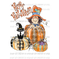 Happy Halloween pumpkins scarecrow spider cat hand drawn Sublimation transfers Heat Transfer