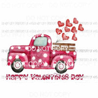 Happy Valentines Day polka dot truck hearts Sublimation transfers Heat Transfer