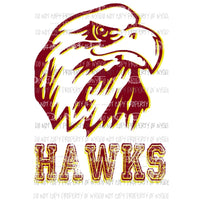 Hawks # 3 - Hawks school Sublimation transfers Heat Transfer