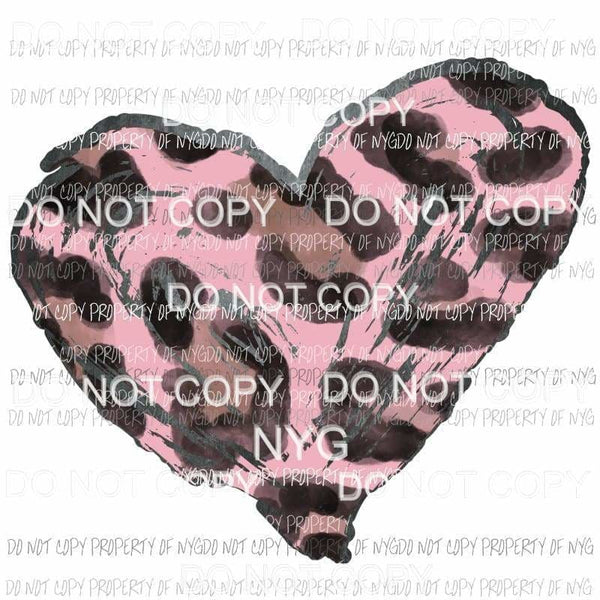 Heart #11 pink leopard Sublimation transfers Heat Transfer