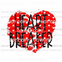 Heart Breaker red Sublimation transfers Heat Transfer