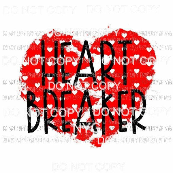 Heart Breaker red Sublimation transfers Heat Transfer