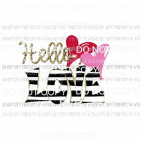 Hello Love hearts stripes Sublimation transfers Heat Transfer