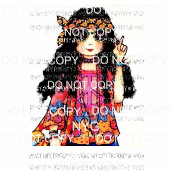 Hippie girl 1 Sublimation transfers Heat Transfer