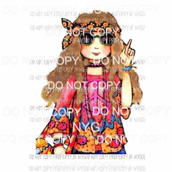 Hippie girl 2 Sublimation transfers Heat Transfer