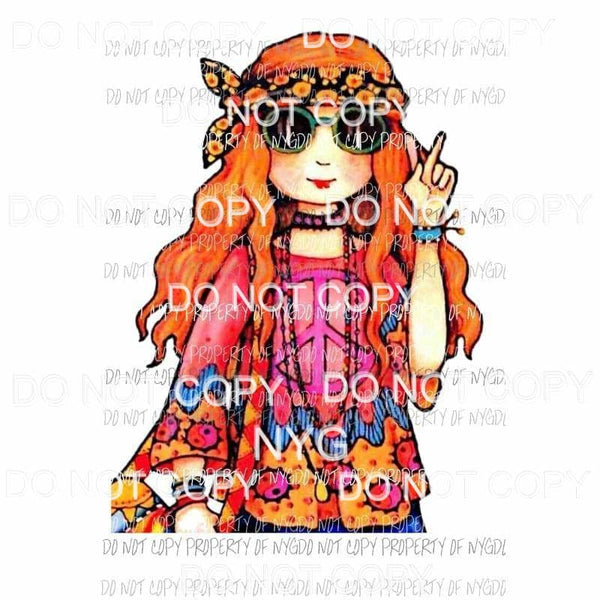 Hippie girl 4 Sublimation transfers Heat Transfer