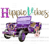 Hippie vibes jeep Sublimation transfers Heat Transfer