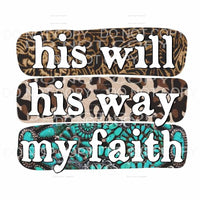 His Will His Way My Faither Brown Leopard Turquoise Brush 