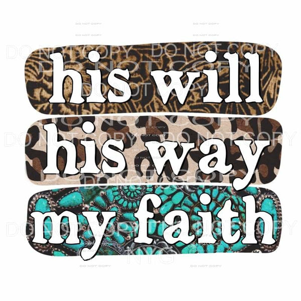 His Will His Way My Faither Brown Leopard Turquoise Brush 