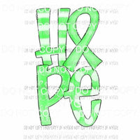 HOPE green awareness ribbon Sublimation transfers Heat Transfer