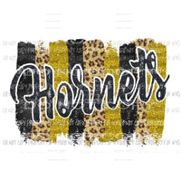 Hornets Black and gold WORD custom Sublimation transfers Heat Transfer