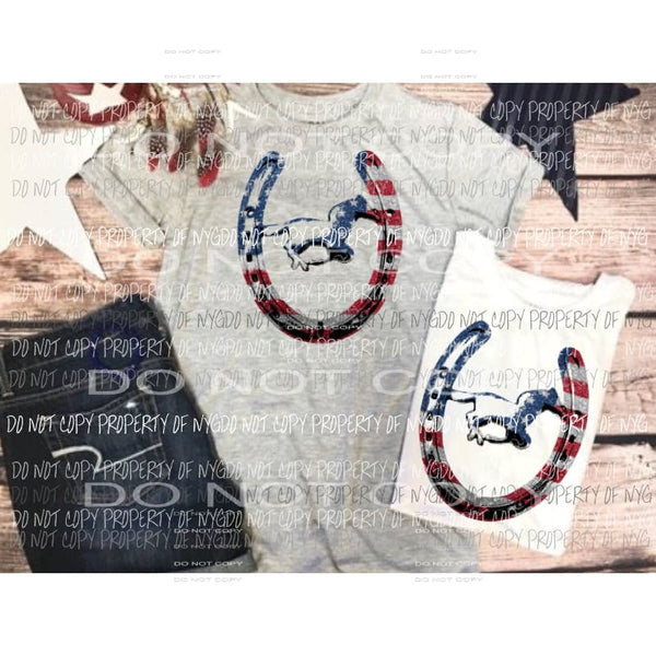 Horse shoe flag Sublimation transfers Heat Transfer