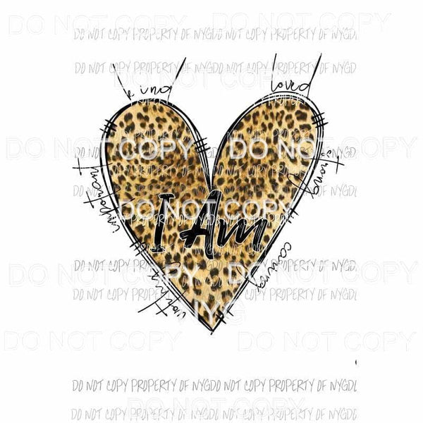 I AM kind loved #3 brown leopard Sublimation transfers Heat Transfer